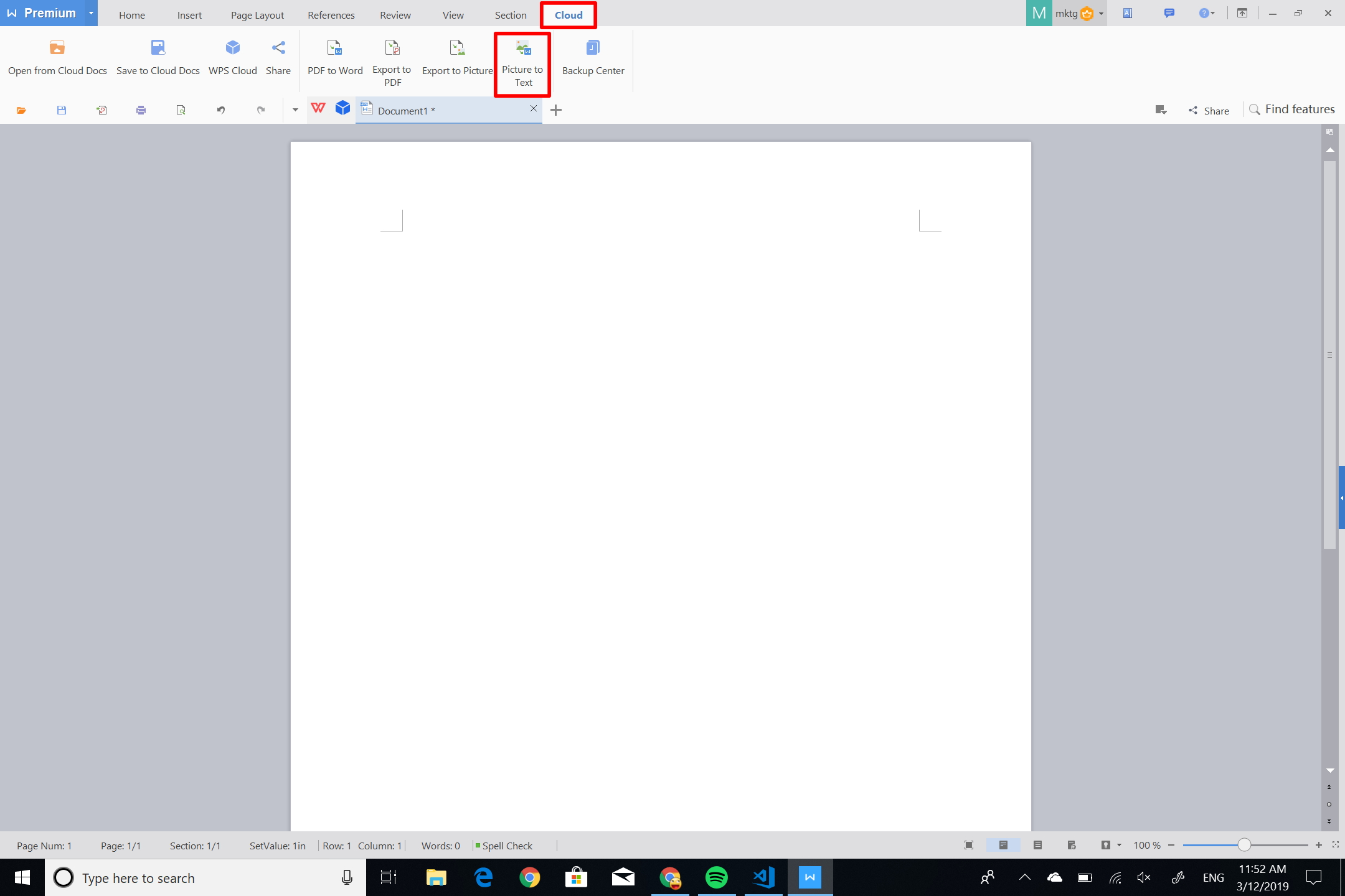 screenshot of WPS Office